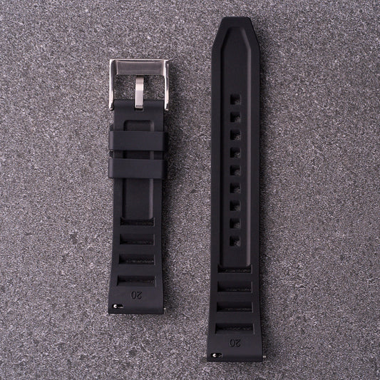 The Bastion - FKM Rubber Watch Strap Black