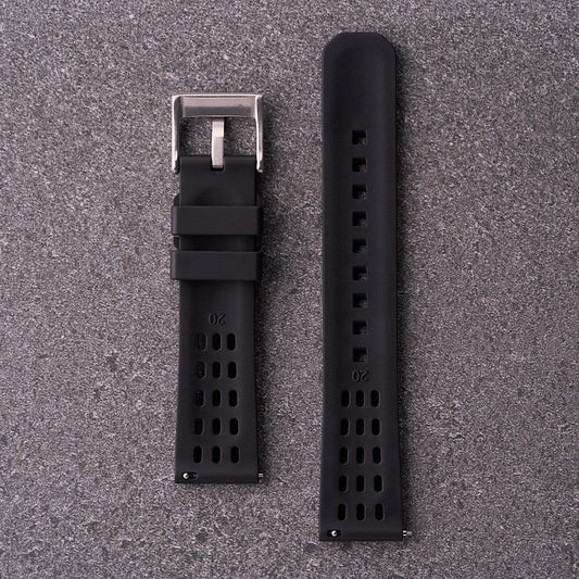 The Recon - FKM Rubber Watch Strap Black