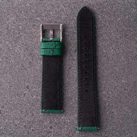 The Manhattan - Textured Leather Watch Strap Green