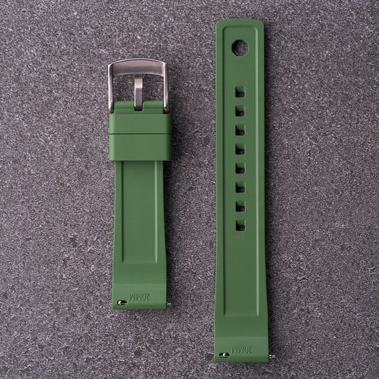 The Operator - FKM Rubber Watch Strap Army Green