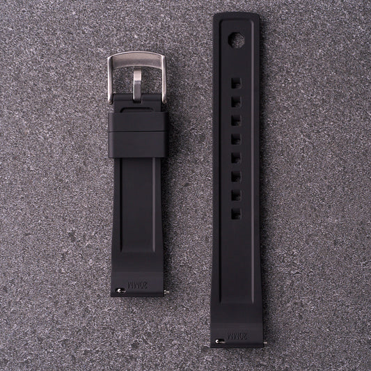 The Operator - FKM Rubber Watch Strap Black