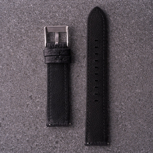 The Manhattan - Textured Leather Watch Strap Black