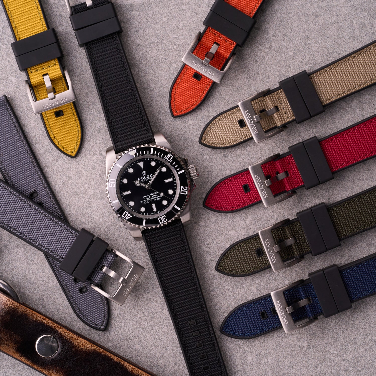 The Aston - Sailcloth & FKM Rubber Watch Strap