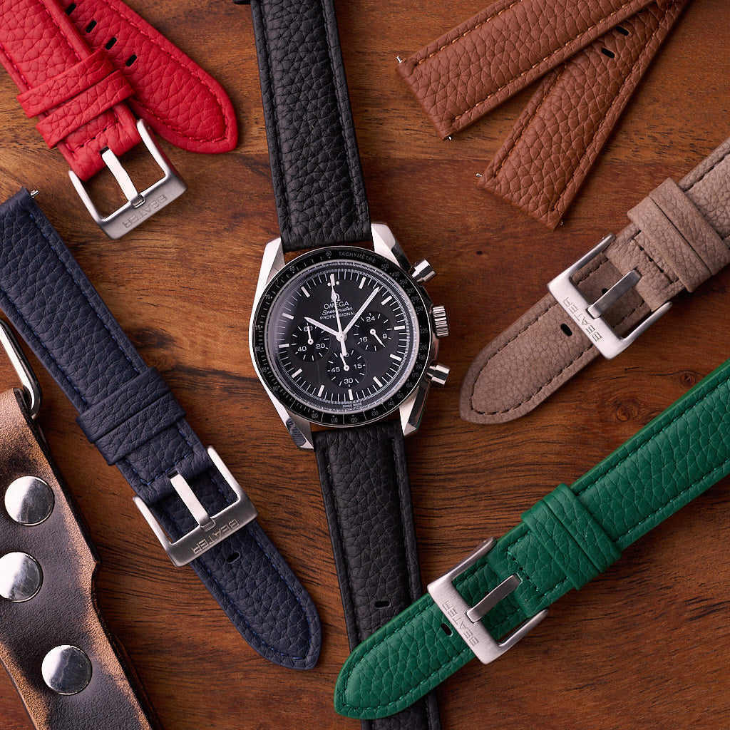 The Manhattan - Textured Leather Watch Strap Green