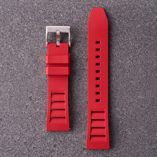 The Bastion - FKM Rubber Watch Strap Red