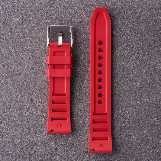 The Bastion - FKM Rubber Watch Strap Red