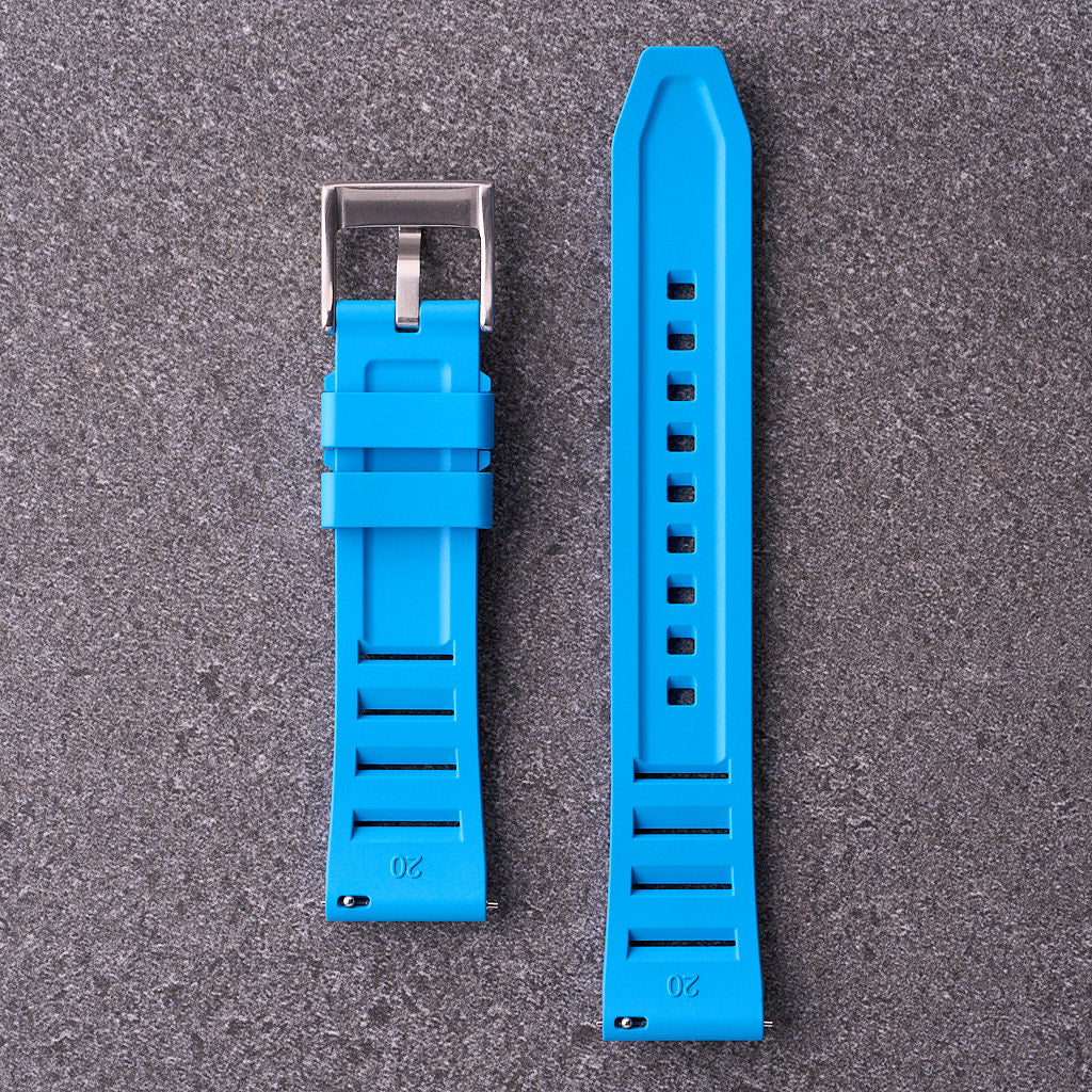 The Bastion - FKM Rubber Watch Strap Light Blue