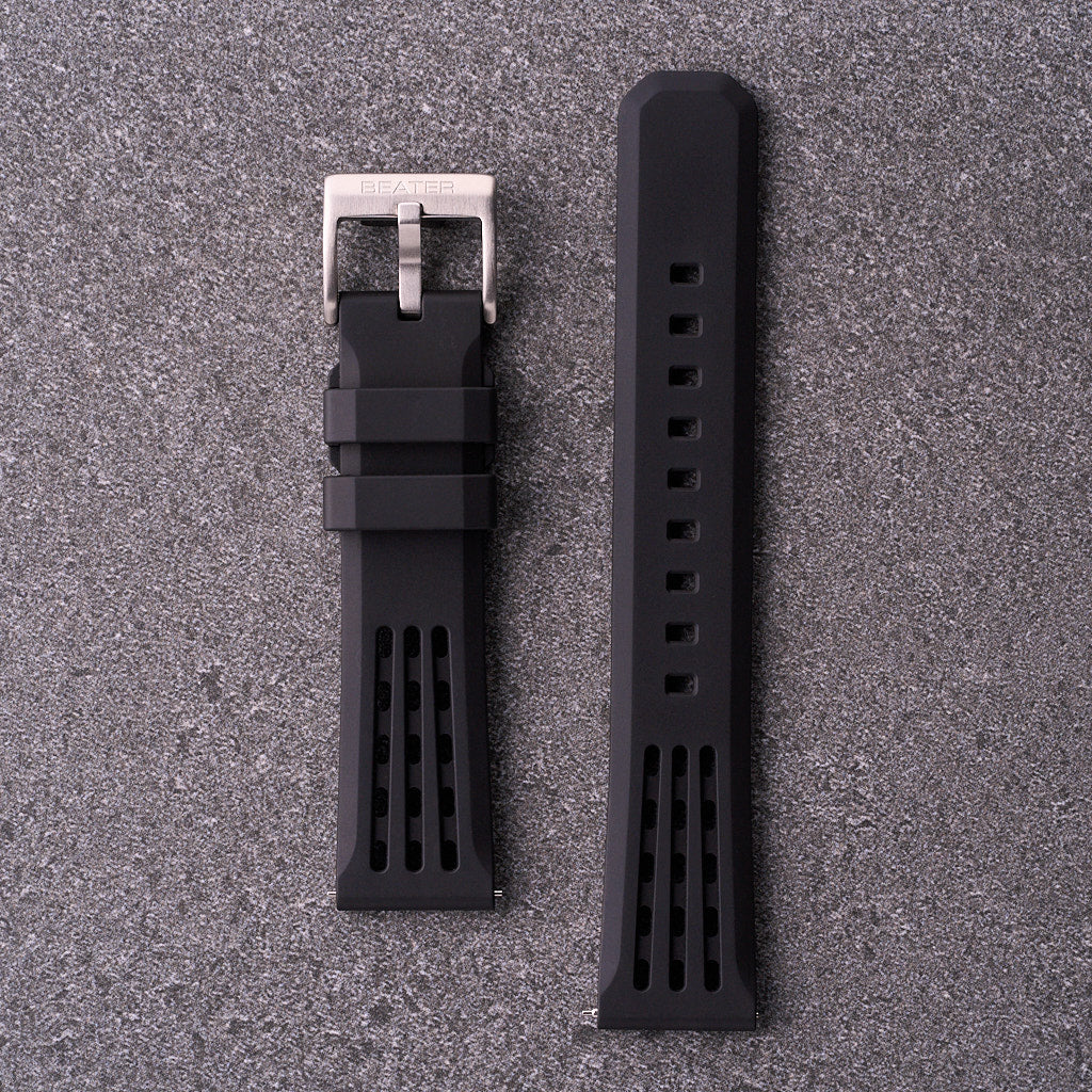 The Recon - FKM Rubber Watch Strap Black