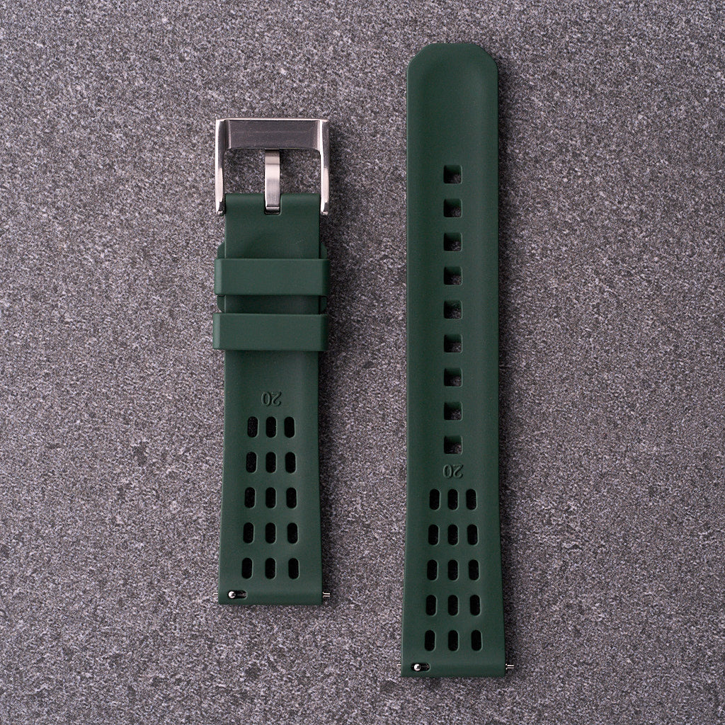 The Recon - FKM Rubber Watch Strap Forest Green