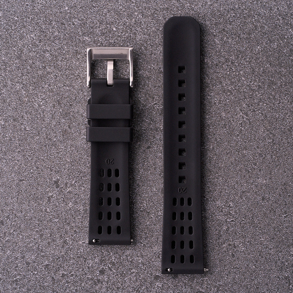 The Recon - FKM Rubber Watch Strap Black
