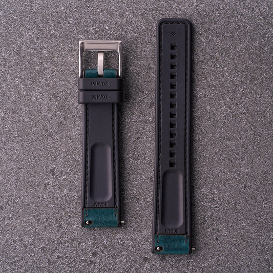 The Tailor - Leather & FKM Rubber Watch Strap Blue