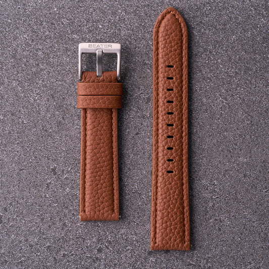 The Manhattan - Textured Leather Watch Strap Brown