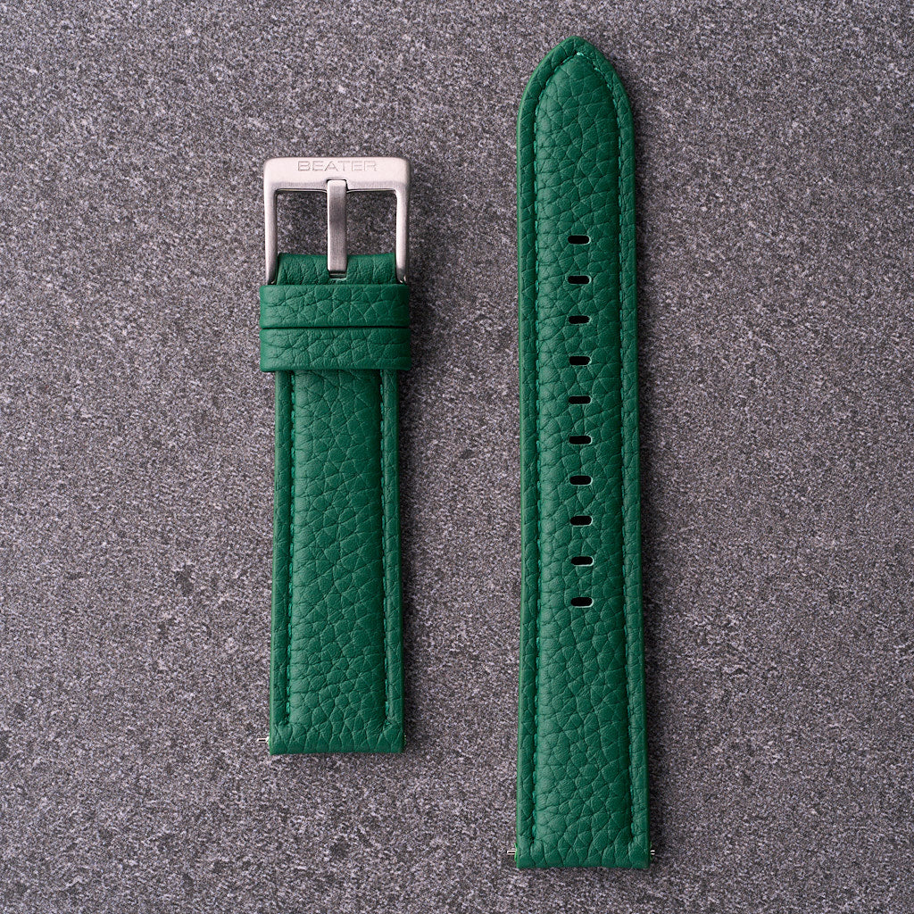 The Manhattan - Textured Leather Watch Strap Green