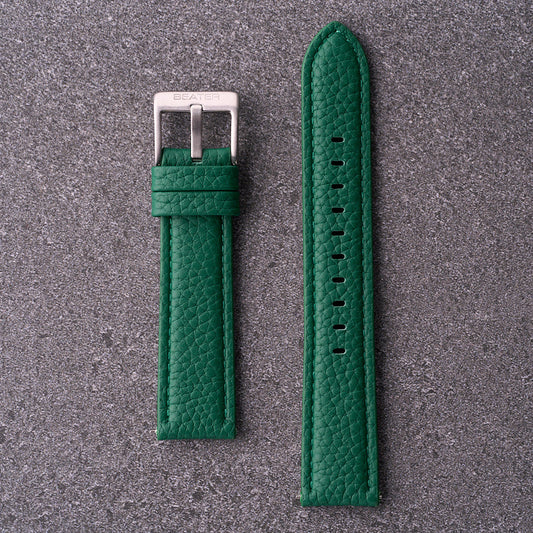 The Manhattan - Textured Leather Watch Strap Green