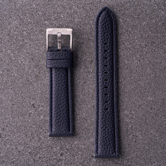 The Manhattan - Textured Leather Watch Strap Navy