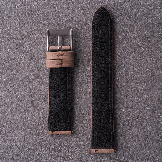 The Manhattan - Textured Leather Watch Strap Khaki