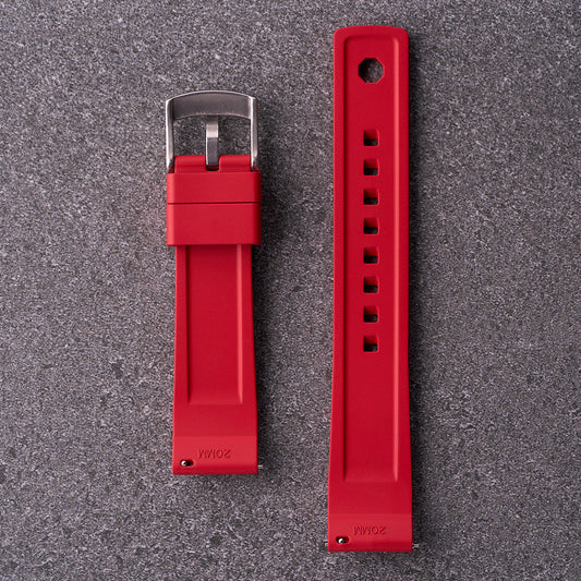 The Operator - FKM Rubber Watch Strap Red