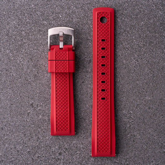The Operator - FKM Rubber Watch Strap Red