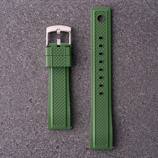 The Operator - FKM Rubber Watch Strap Army Green