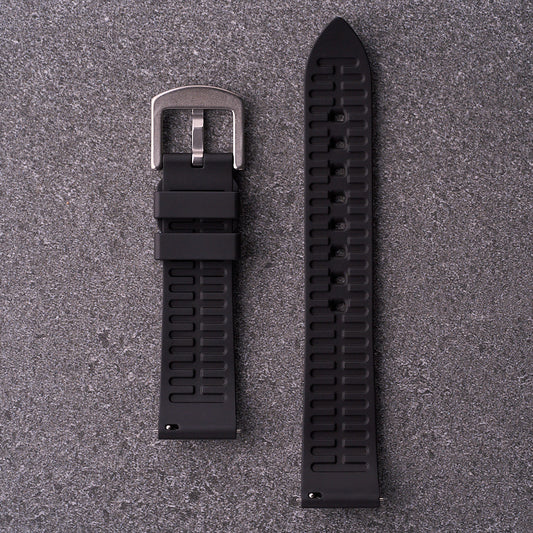The Callaway - FKM Rubber Watch Strap Black