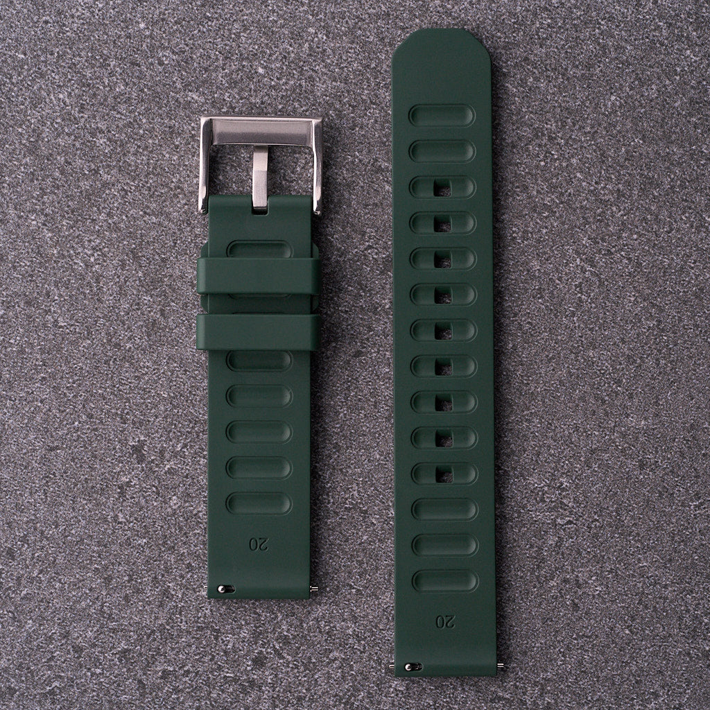 The Gatton - FKM Rubber Watch Strap Forest Green