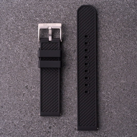 The Gatton - FKM Rubber Watch Strap Black