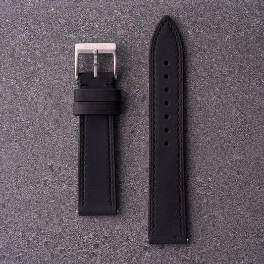 The Harrington - Leather Watch Strap Black