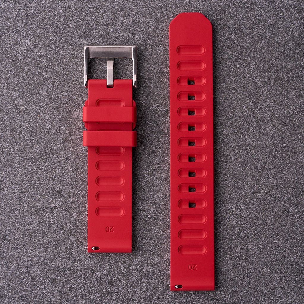 The Gatton - FKM Rubber Watch Strap Red