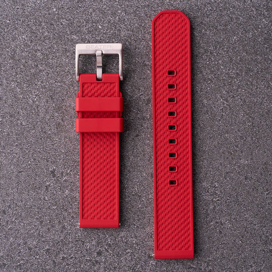The Gatton - FKM Rubber Watch Strap Red