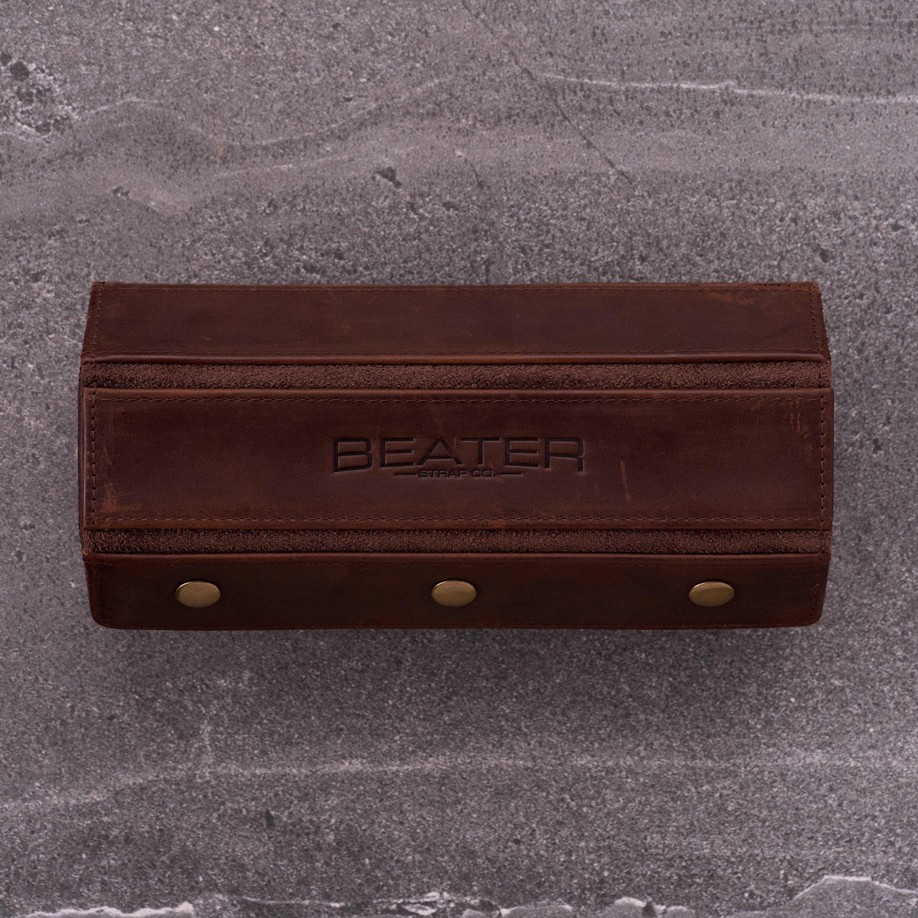 Heritage Leather 3-Slot Watch Storage Case