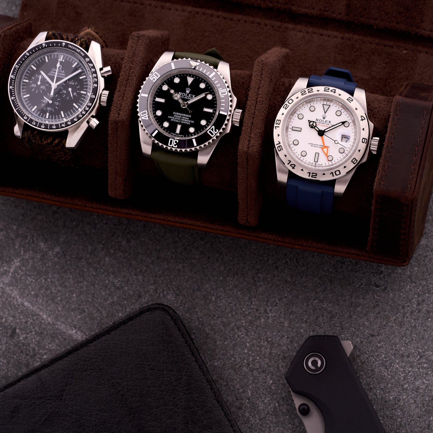 Heritage Leather 3-Slot Watch Storage Case