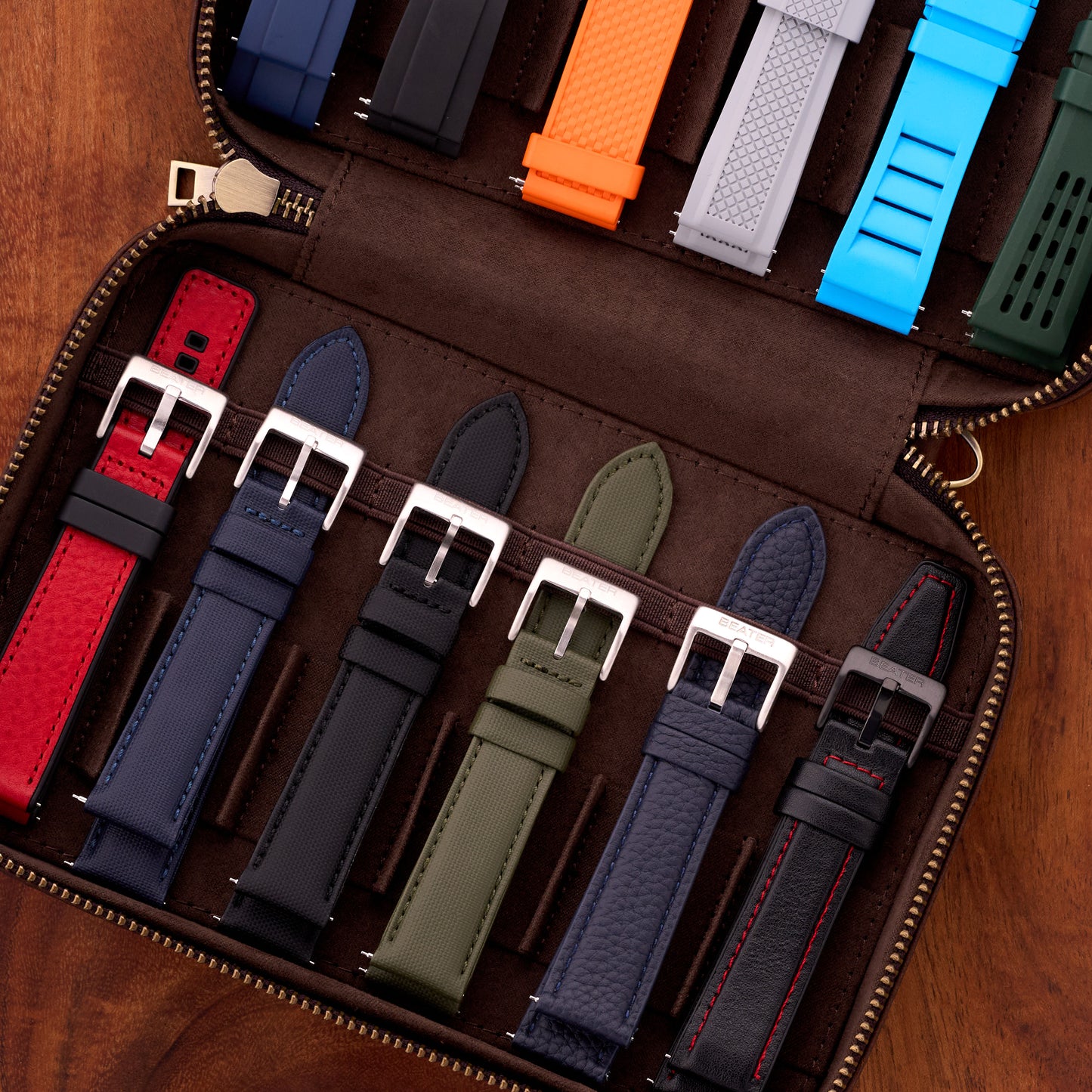 Leather 12-Slot Watch Strap Storage Case