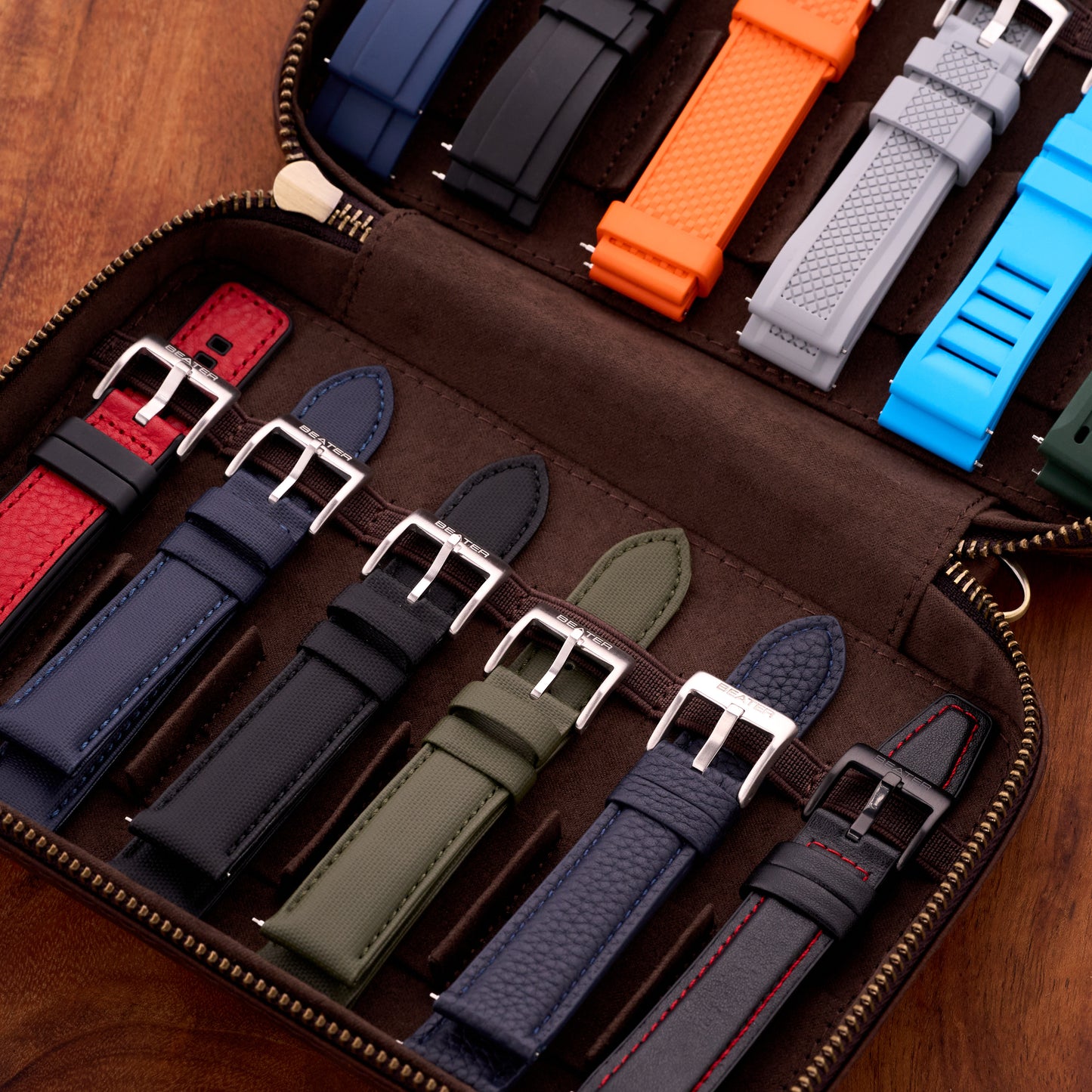 Leather 12-Slot Watch Strap Storage Case