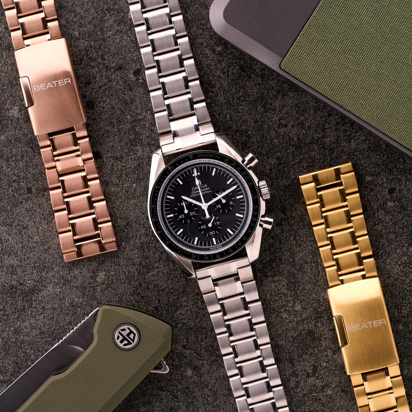 The Mechanic - Stainless Steel Metal Watch Bracelet Gold
