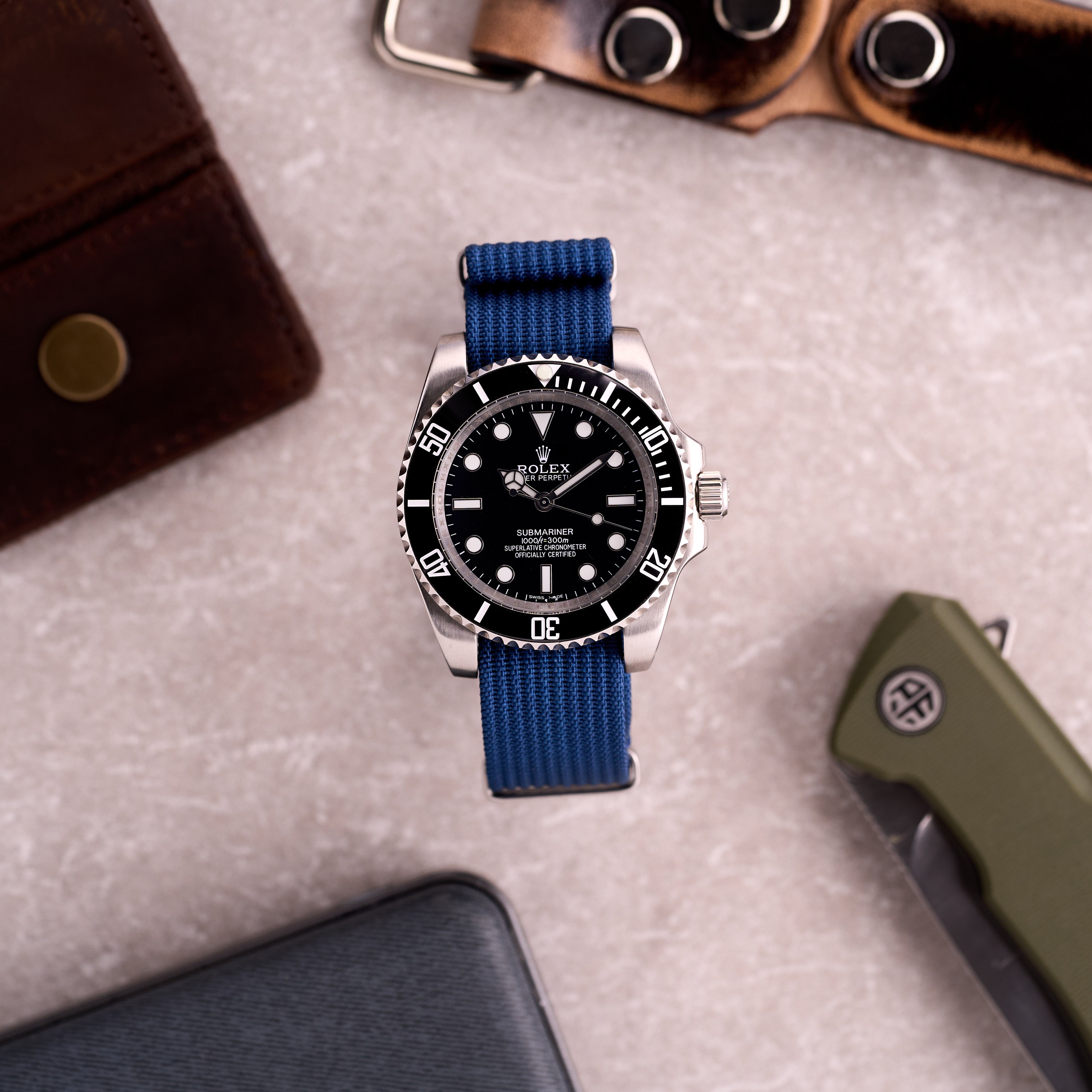 The Operator - Dark Blue Corrugated NATO Strap