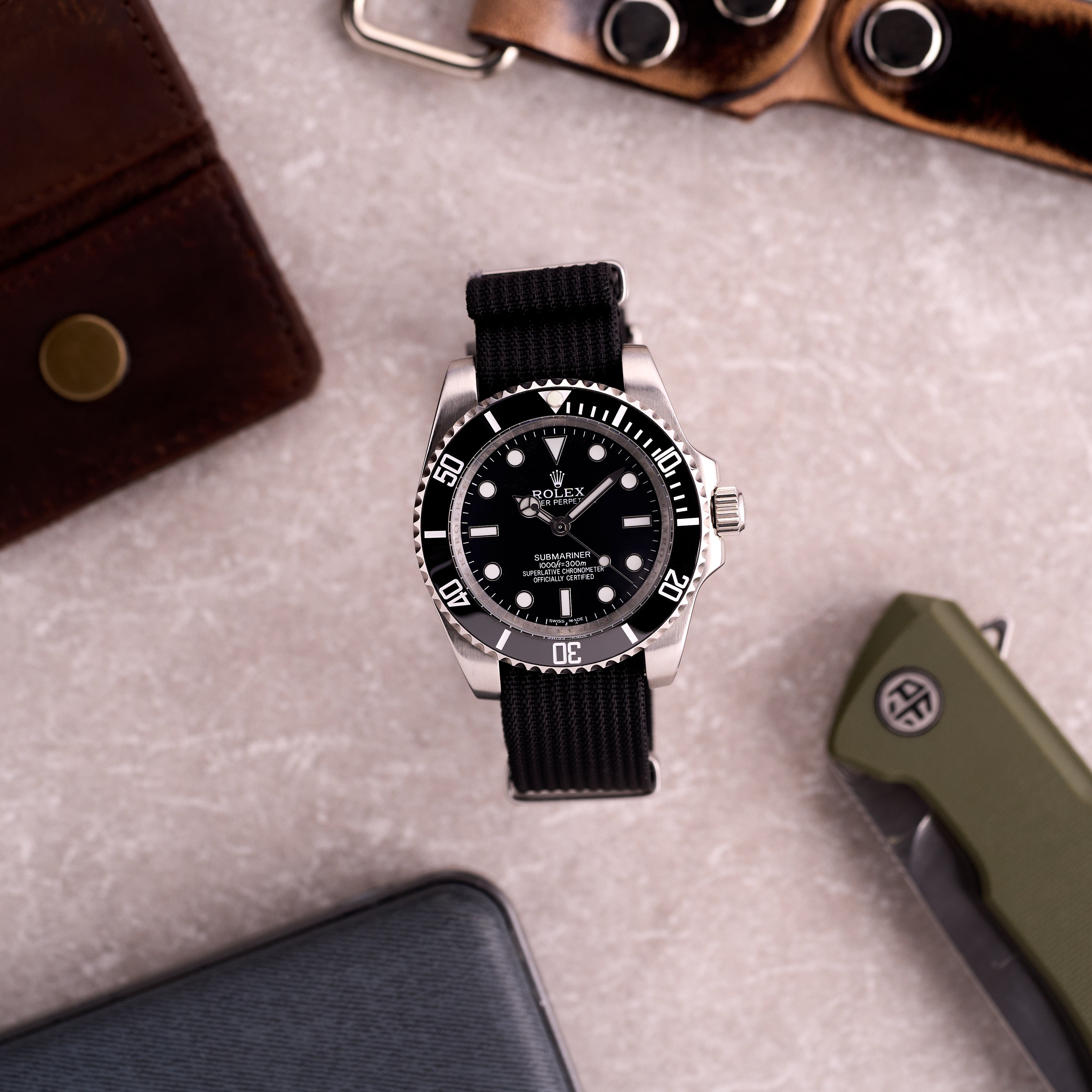 The Operator - Black Corrugated NATO Strap